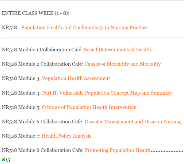 NR518 - Population Health and Epidemiology in Nursing Practice