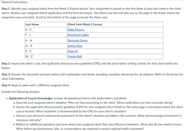 NR565 Week 2 Discussion: CPGs Related to Cardiac Conditions