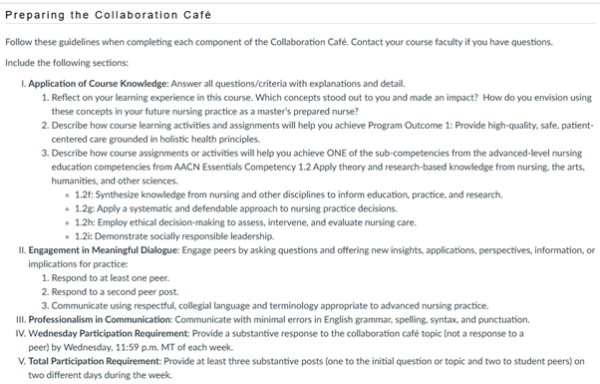 NR565 Week 8 Collaboration Café: Reflection on Learning